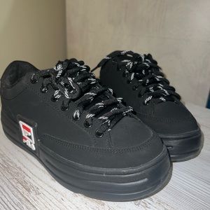 Fila Korea Funky tennis platform sneakers in black